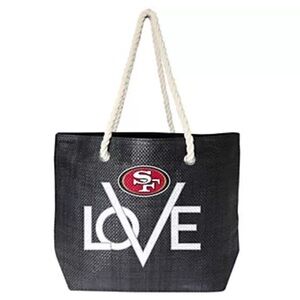 NFL San Francisco 49ers Little Earth Black Tote Bag with LOVE Design